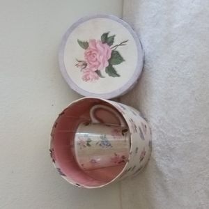 Bill Barnes Pink Floral Coffee / Tea  Mug in Flower  Gift Box New MOTHERS DAY